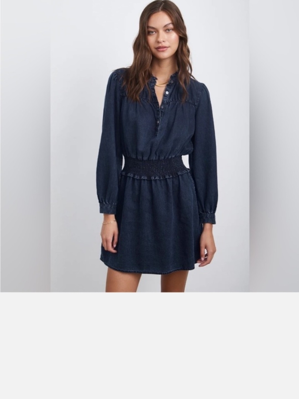 Rails Shawna Smoked Chambray Mini Dress Size M